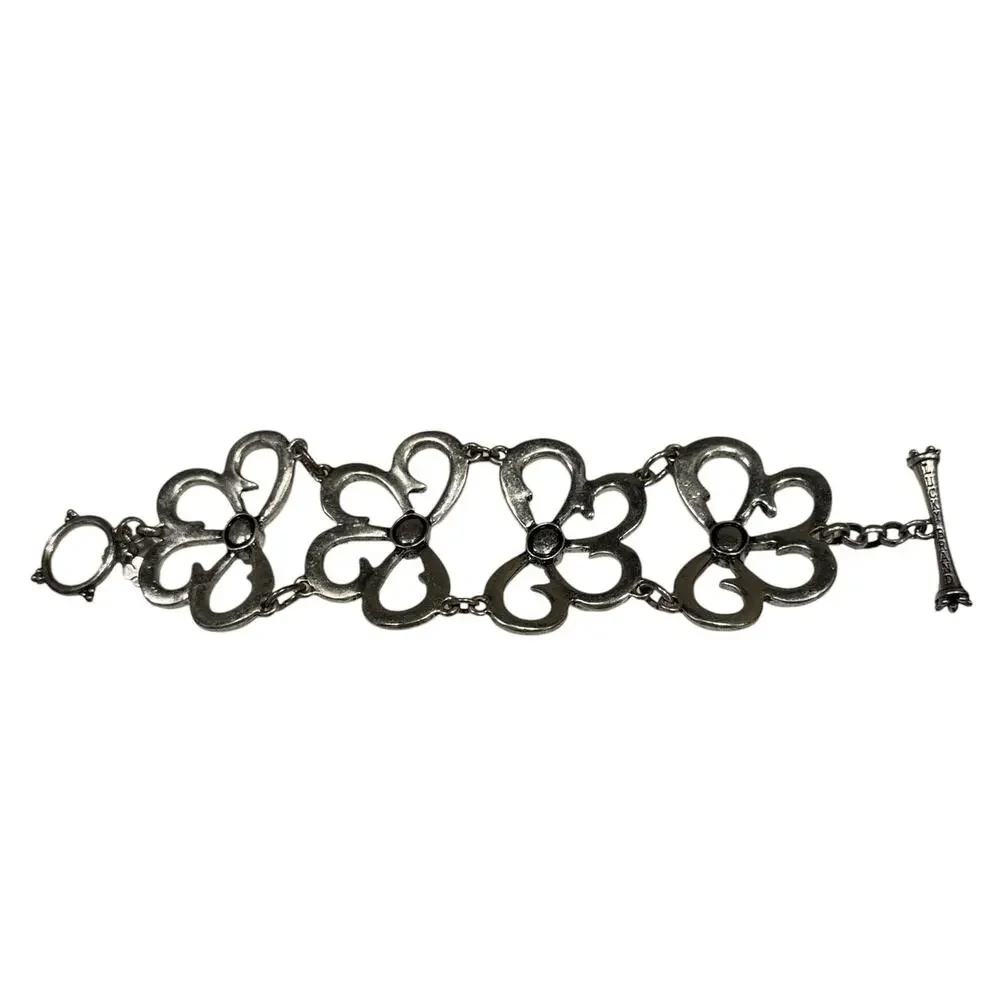 Lucky Brand Silver & Faux? Turquoise Stone Chunky WideToggle Bracelet - Picture 9 of 9